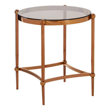 Orsina Forli Rose Gold Side Table – Modern Metallic Accent Table