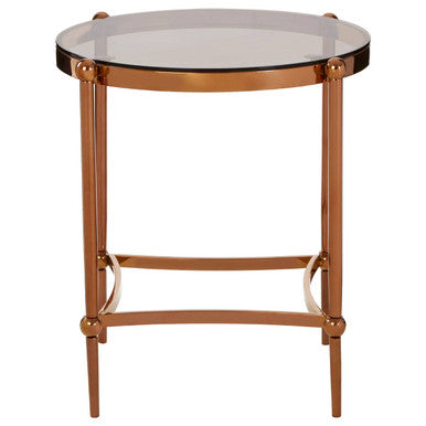 Orsina Forli Rose Gold Side Table – Modern Metallic Accent Table
