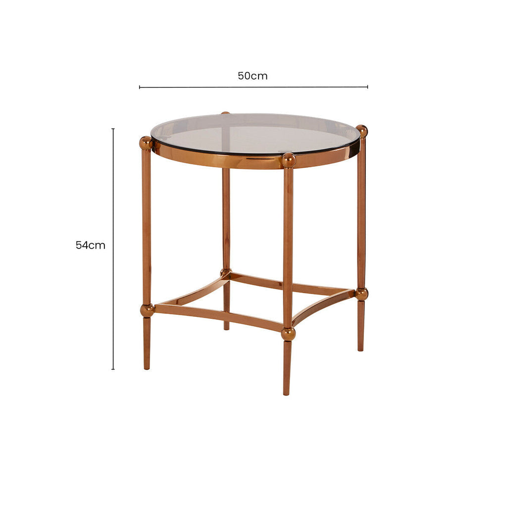 Orsina Forli Rose Gold Side Table – Modern Metallic Accent Table