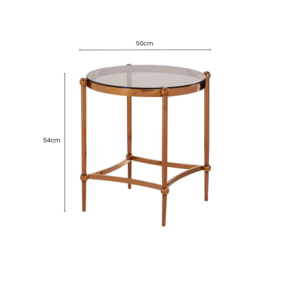 Orsina Forli Rose Gold Side Table – Modern Metallic Accent Table