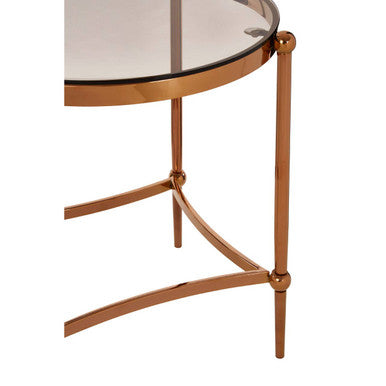 Orsina Forli Rose Gold Side Table – Modern Metallic Accent Table