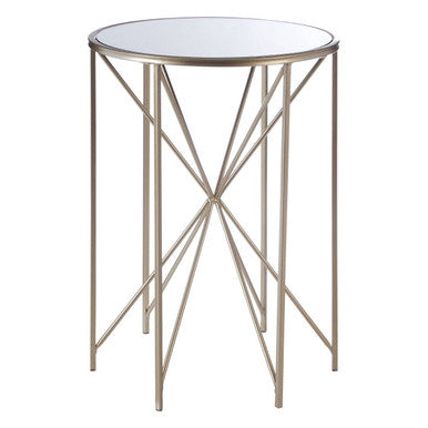 Orsina Arcana Side Table – Modern Mirrored Glass Top Accent Table