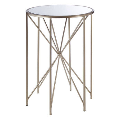 Orsina Arcana Side Table – Modern Mirrored Glass Top Accent Table