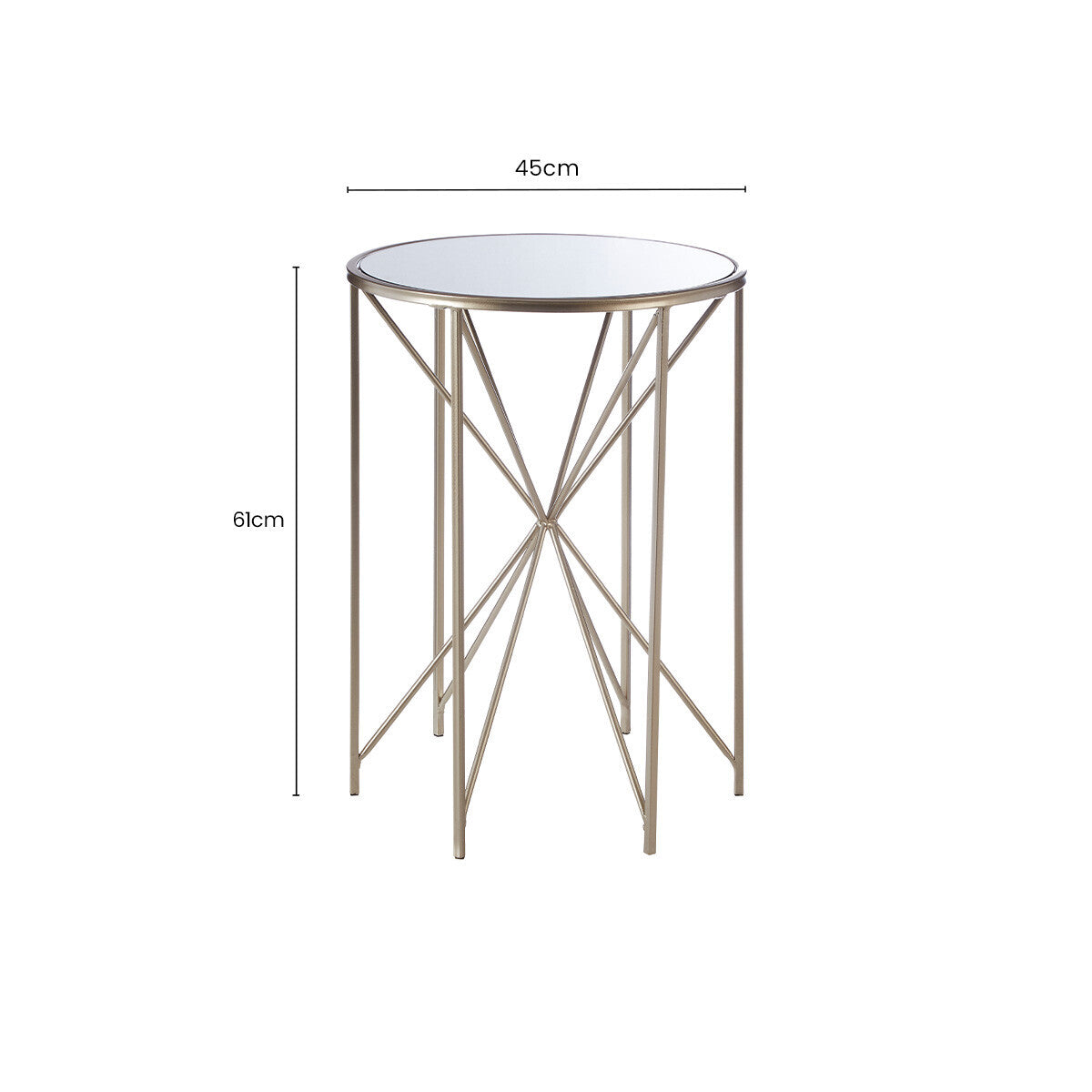 Orsina Arcana Side Table – Modern Mirrored Glass Top Accent Table
