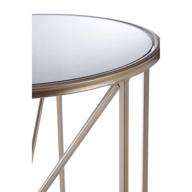 Orsina Arcana Side Table – Modern Mirrored Glass Top Accent Table