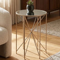 Orsina Arcana Side Table – Modern Mirrored Glass Top Accent Table