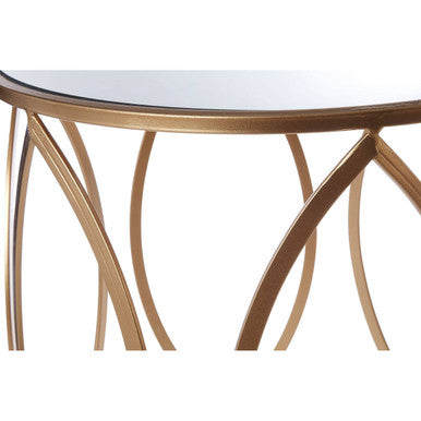 Orsina Arcana Gold Side Tables – Set of 2 Mirrored Top Accent Tables