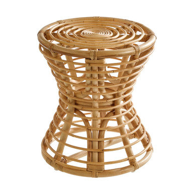 Orsina Maka Natural Rattan Stool – Woven Boho Accent Footstool