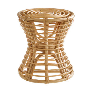 Orsina Maka Natural Rattan Stool – Woven Boho Accent Footstool