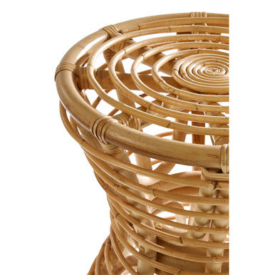 Orsina Maka Natural Rattan Stool – Woven Boho Accent Footstool