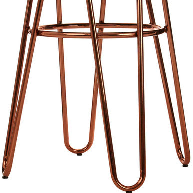 Orsina District Faux Fur Stool – Rose Gold Finish Glam Vanity Seat