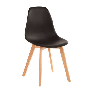 Orsina Stockholm Black Dining Chair with Beech Wood Legs - Modern Style