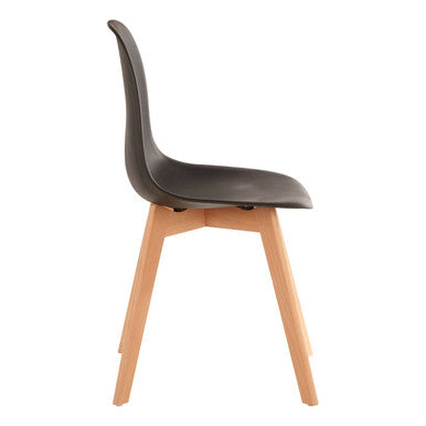 Orsina Stockholm Black Dining Chair with Beech Wood Legs - Modern Style