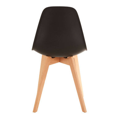 Orsina Stockholm Black Dining Chair with Beech Wood Legs - Modern Style