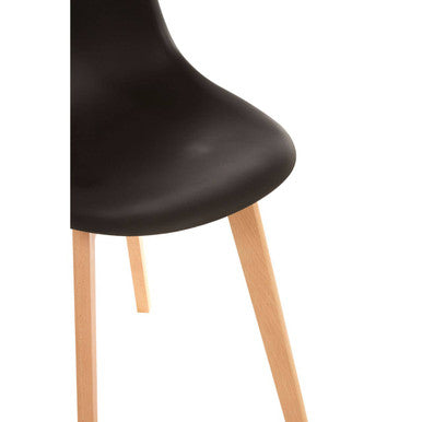 Orsina Stockholm Black Dining Chair with Beech Wood Legs - Modern Style