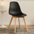 Orsina Stockholm Black Dining Chair with Beech Wood Legs - Modern Style