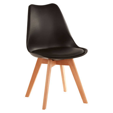 Orsina Stockholm Black Dining Chair | Padded Seat & Beech Wood Legs