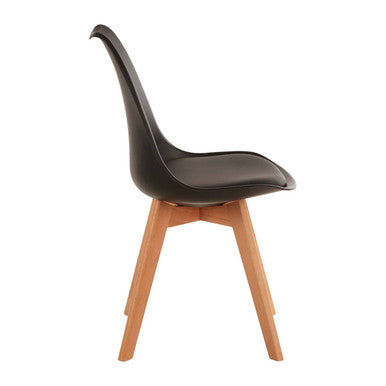 Orsina Stockholm Black Dining Chair | Padded Seat & Beech Wood Legs