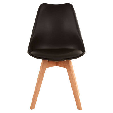 Orsina Stockholm Black Dining Chair | Padded Seat & Beech Wood Legs