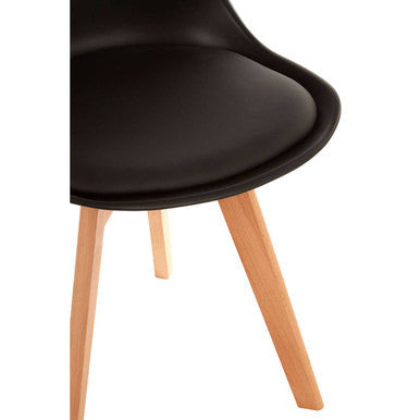 Orsina Stockholm Black Dining Chair | Padded Seat & Beech Wood Legs