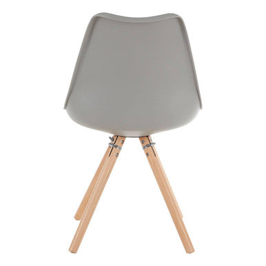 Orsina Stockholm Grey Retro Dining Chair – Mid-Century Beech Wood Legs