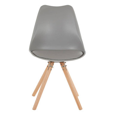 Orsina Stockholm Grey Retro Dining Chair – Mid-Century Beech Wood Legs
