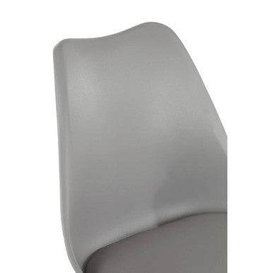 Orsina Stockholm Grey Retro Dining Chair – Mid-Century Beech Wood Legs