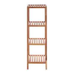 Orsina ARLA 4-Tier Walnut Wood Bathroom Shelf Unit – Compact Storage
