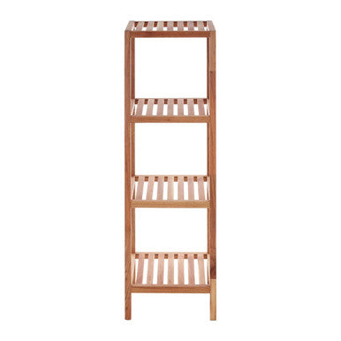 Orsina ARLA 4-Tier Walnut Wood Bathroom Shelf Unit – Compact Storage