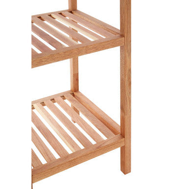 Orsina Arla 5-Tier Walnut Wood Tall Shelf Unit | Slim Bathroom Storage