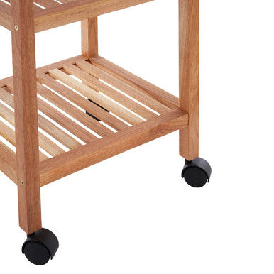 Orsina ARLA 3-Tier Walnut Wood Bathroom Trolley | Mobile Storage Cart