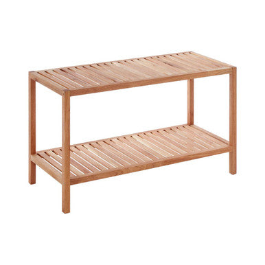 Orsina ARLA Walnut Wood 2-Tier Storage Shelf Unit for Kitchen & Bath