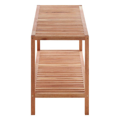 Orsina ARLA Walnut Wood 2-Tier Storage Shelf Unit for Kitchen & Bath