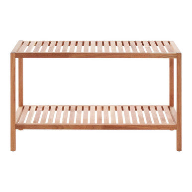 Orsina ARLA Walnut Wood 2-Tier Storage Shelf Unit for Kitchen & Bath