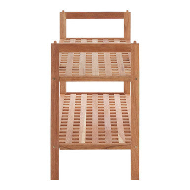 Orsina Arla 2-Tier Stackable Shoe Rack – Walnut Wood Grid Design