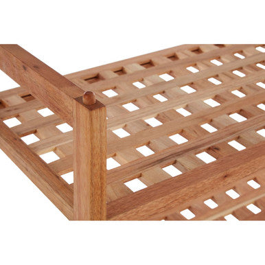 Orsina Arla 2-Tier Stackable Shoe Rack – Walnut Wood Grid Design