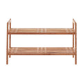 Orsina Arla 2-Tier Stackable Walnut Wood Shoe Rack | Entryway Storage