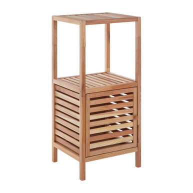 Orsina ARLA Walnut Wood 2 Tier Bathroom Shelf Unit – Compact Organiser