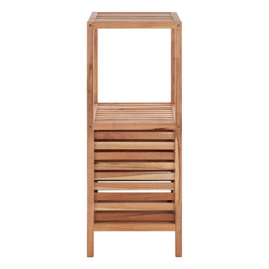 Orsina ARLA Walnut Wood 2 Tier Bathroom Shelf Unit – Compact Organiser