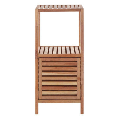 Orsina ARLA Walnut Wood 2 Tier Bathroom Shelf Unit – Compact Organiser