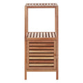 Orsina ARLA Walnut Wood 2 Tier Bathroom Shelf Unit – Compact Organiser