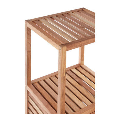 Orsina ARLA Walnut Wood 2 Tier Bathroom Shelf Unit – Compact Organiser