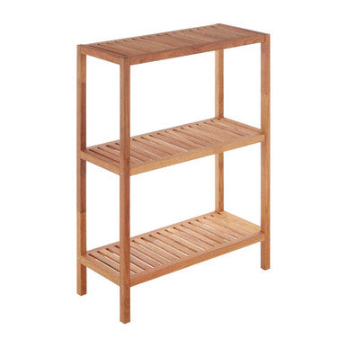 Orsina Arla 3 Tier Walnut Wood Bathroom Shelf Unit – Storage Organiser