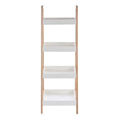 Orsina ARLA 4-Tier Birch Wood Bathroom Shelf Unit – Slim Storage