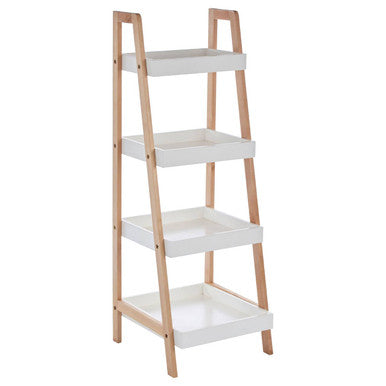 Orsina ARLA 4-Tier Birch Wood Bathroom Shelf Unit – Slim Storage