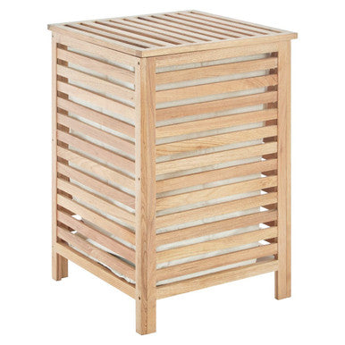 Orsina Arla Walnut Wood Laundry Hamper with Removable Lining