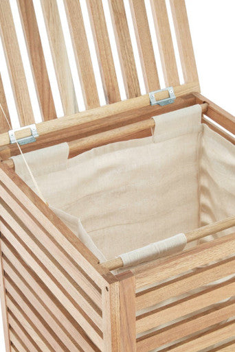 Orsina Arla Walnut Wood Laundry Hamper with Removable Lining