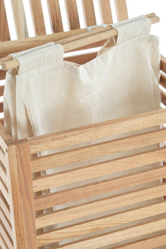 Orsina Arla Walnut Wood Laundry Hamper with Removable Lining
