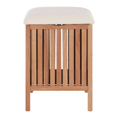 Orsina Walnut Wood Storage Stool – Modern Hallway Seating & Organizer