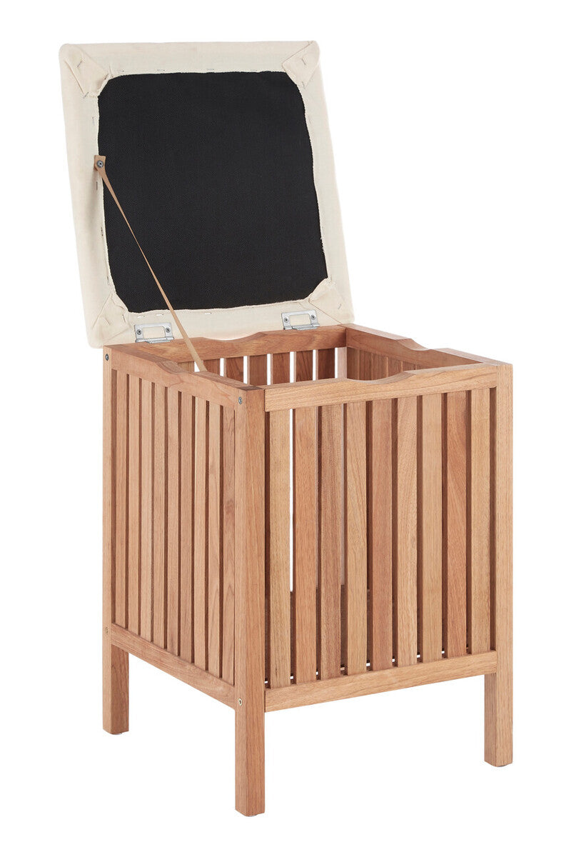 Orsina Walnut Wood Storage Stool – Modern Hallway Seating & Organizer